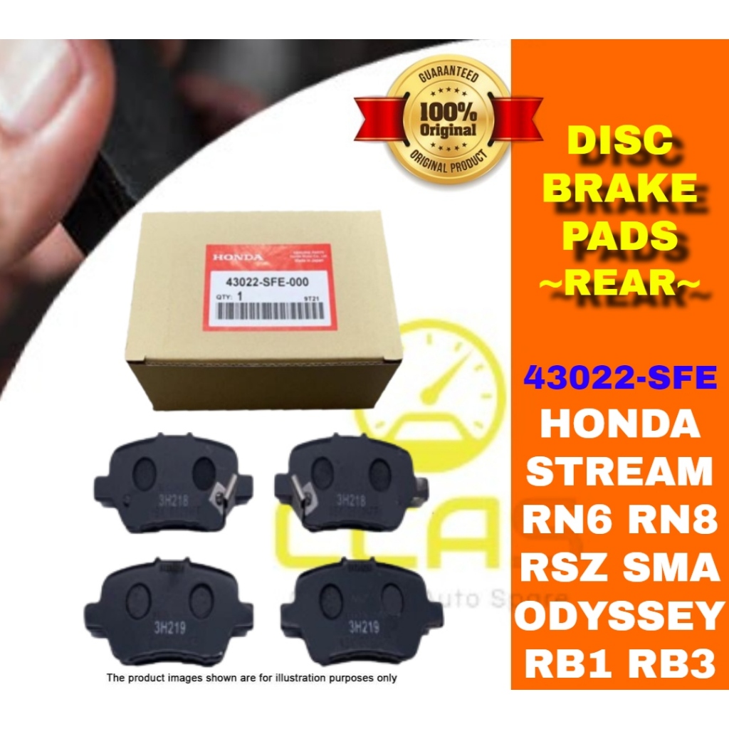( 100 ORIGINAL ) HONDA MADE IN JAPAN REAR BRAKE PAD HONDA STREAM RN6