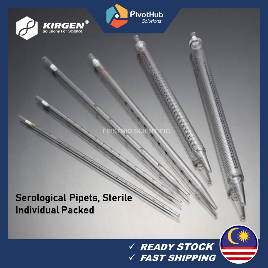 KIRGEN Serological Pipette 2ml / 25ml (50 PCS) Sterile, Individually