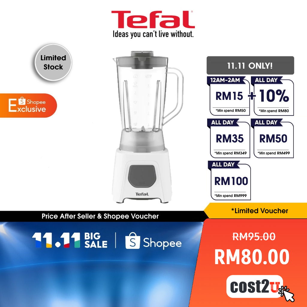 Tefal Blendforce II Blender, 1.25L Plastic Jug, India