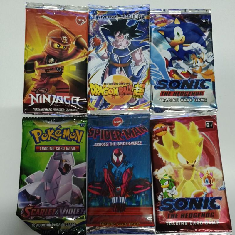 8 pcs trading card playing character collection pokemon sonic spiderman.  kad permainan murah | Shopee Malaysia