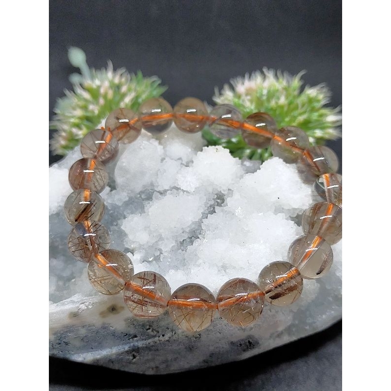 Oldmines Copper Rutile Bracelet [Good Grade] 老矿铜发手串 Natural Crystal Bracelet 天然水晶手串 铜发晶 KTB107
