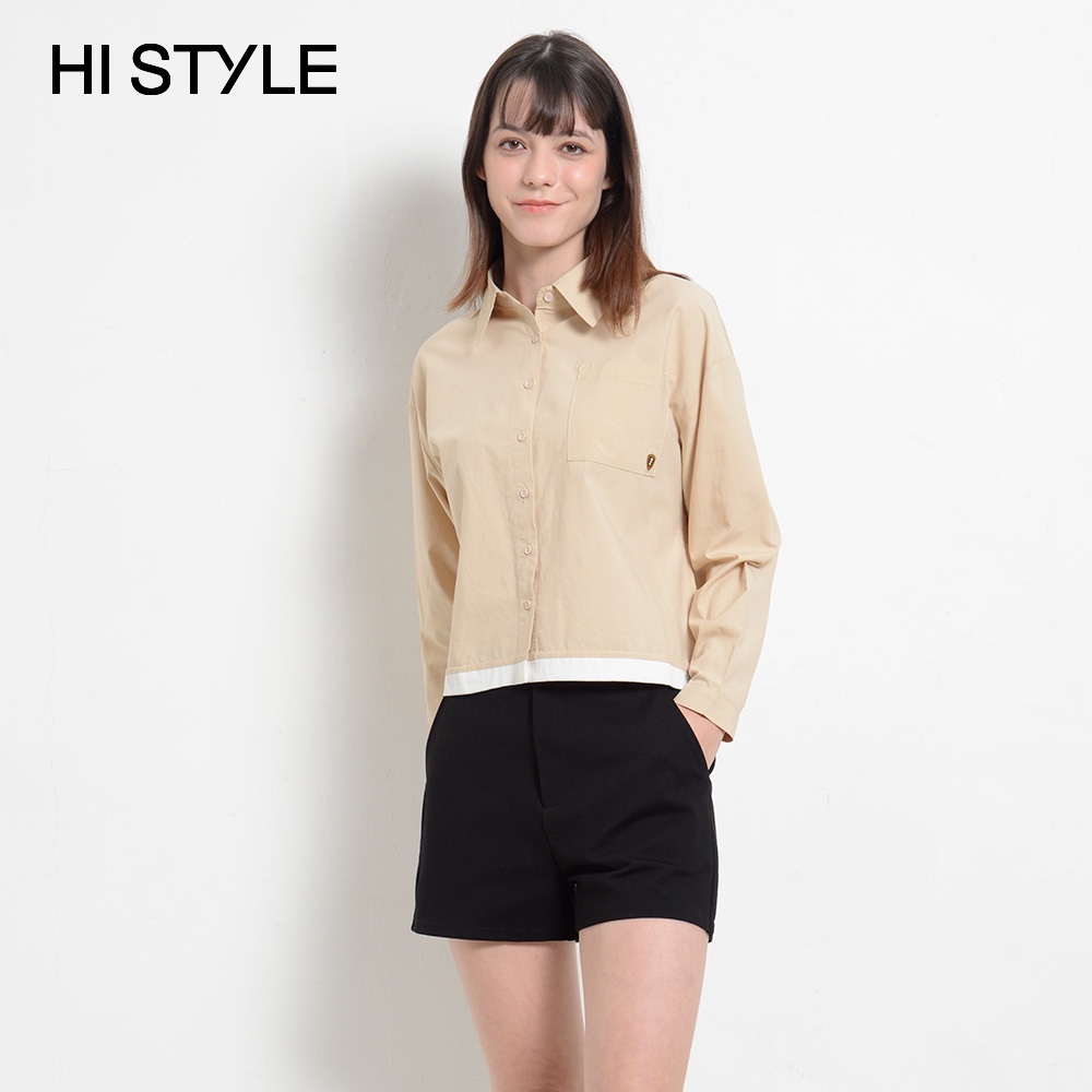 HI STYLE Women Short Sleeve Shirt - Light Khaki - FVI310101 / Baju ...