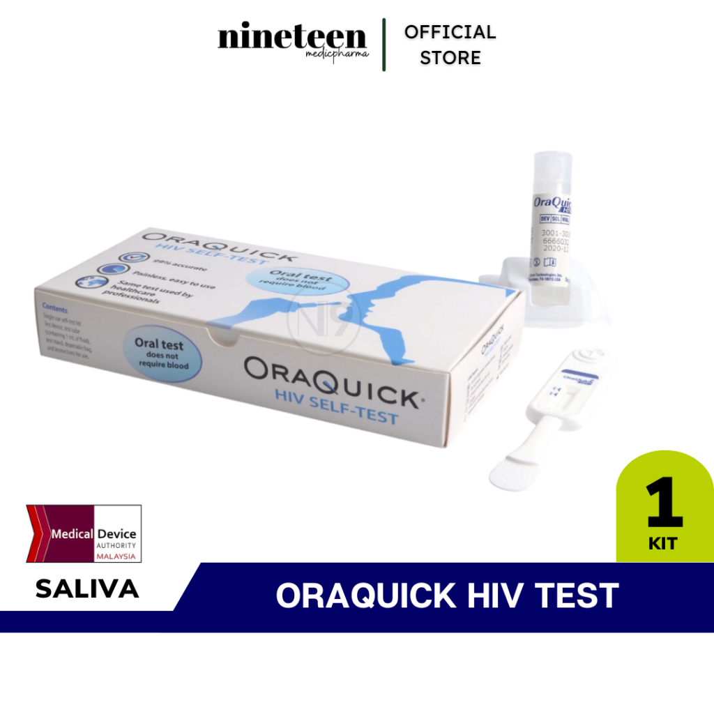 OraQuick Human Immunodeficiency Viruses (HIV 1/2) Self Test Kit 1's Box