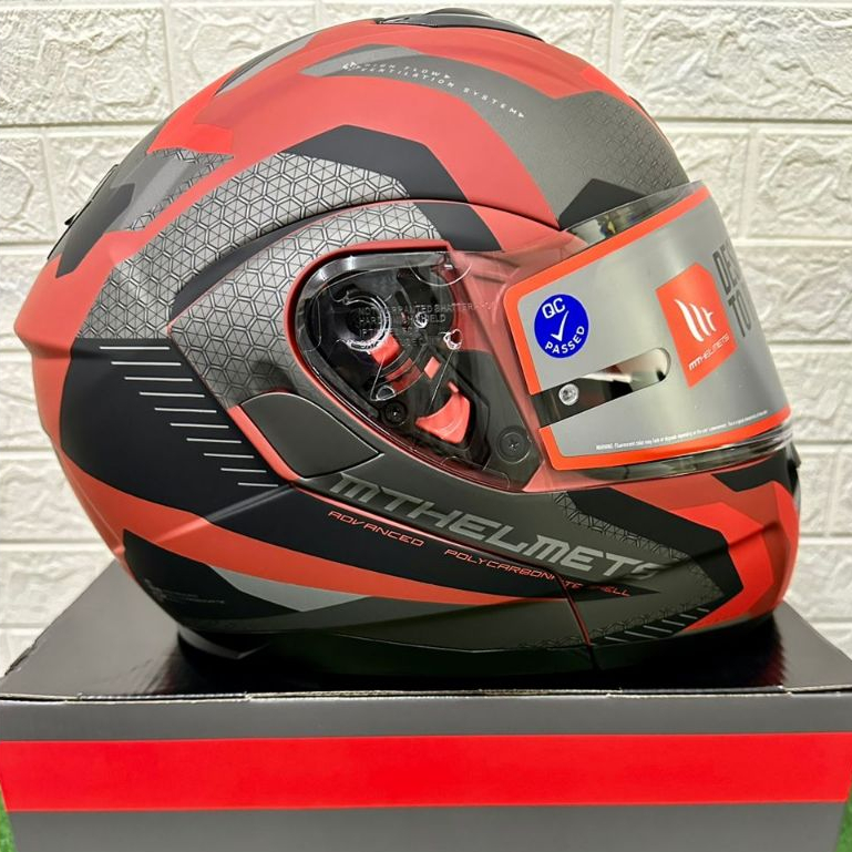 MT HELMET ATOM SV HYBRID H5 MATT RED FLIP UP FULL FACE HELMET Shopee Malaysia