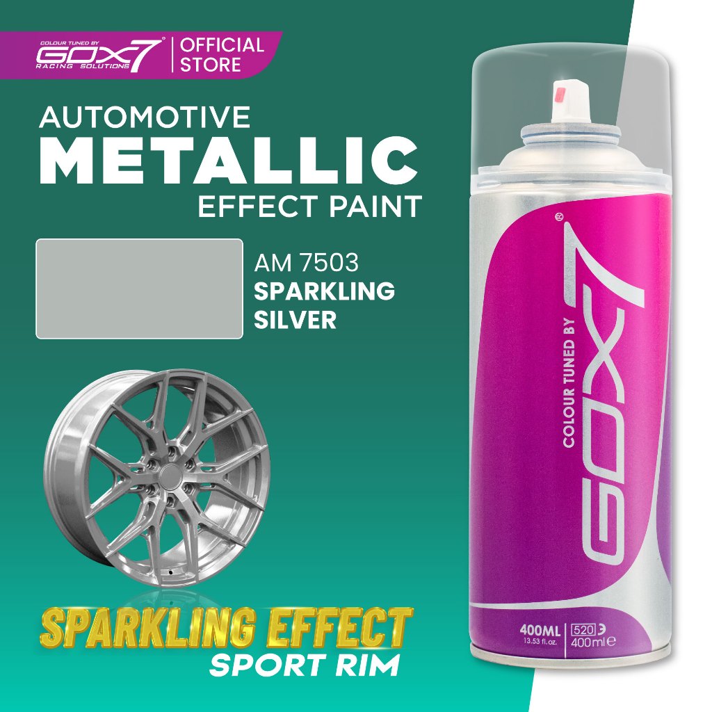 Gox7 Metallic Effect Paint Series AM7503 Sparkling Silver 400ml Aerosol