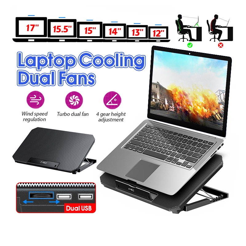 Laptop Cooler Fan Cooling Pad Laptop Cooling Accessories Dual Fans ...