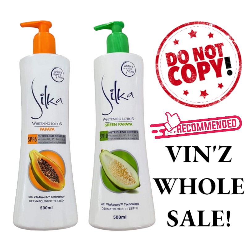 Silka Papaya & Green Papaya Lotion (SPF10) 500ml. w/ Pump (WHOLESALE