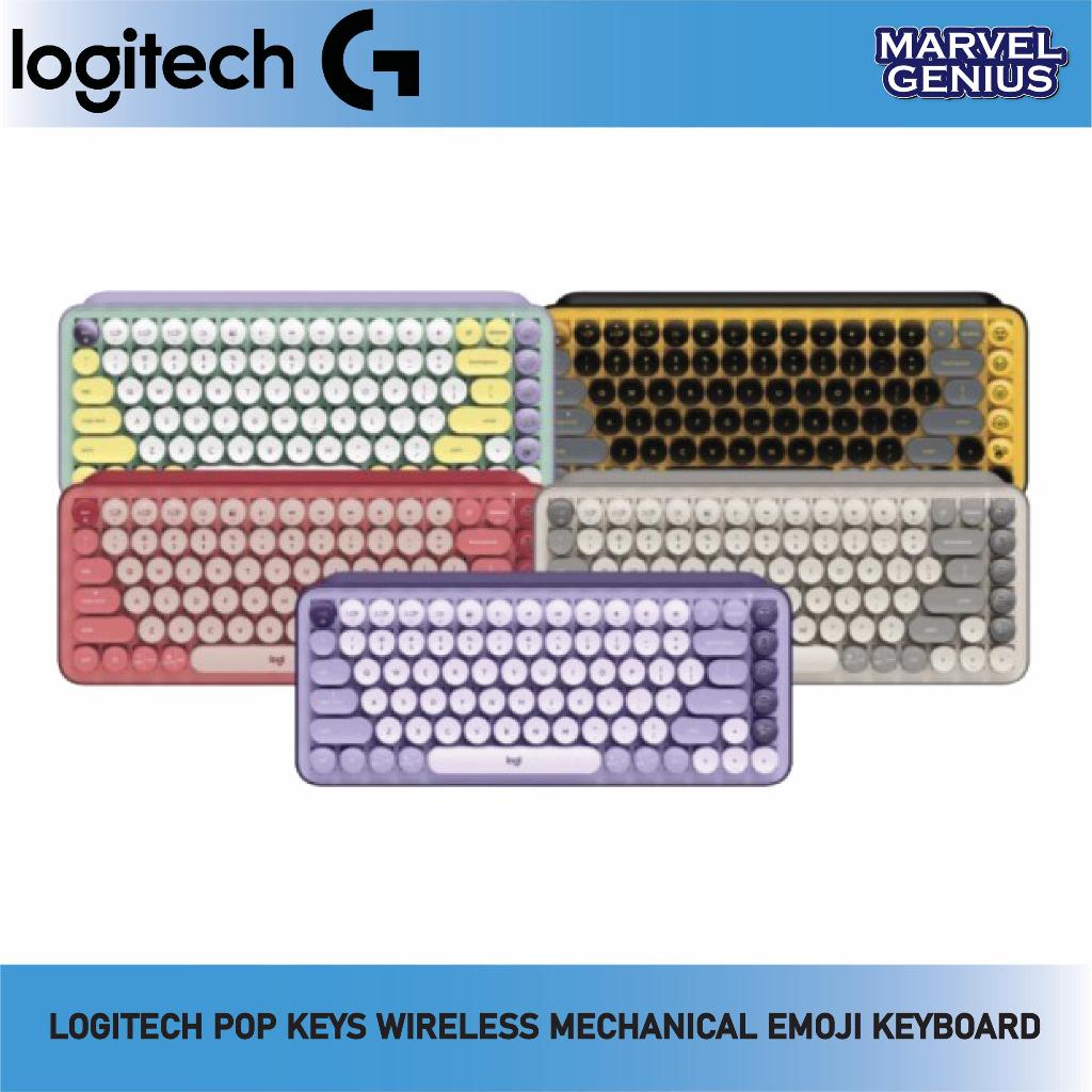 Logitech Pop Keys Mechanical Wireless Keyboard with Customisable Emoji ...