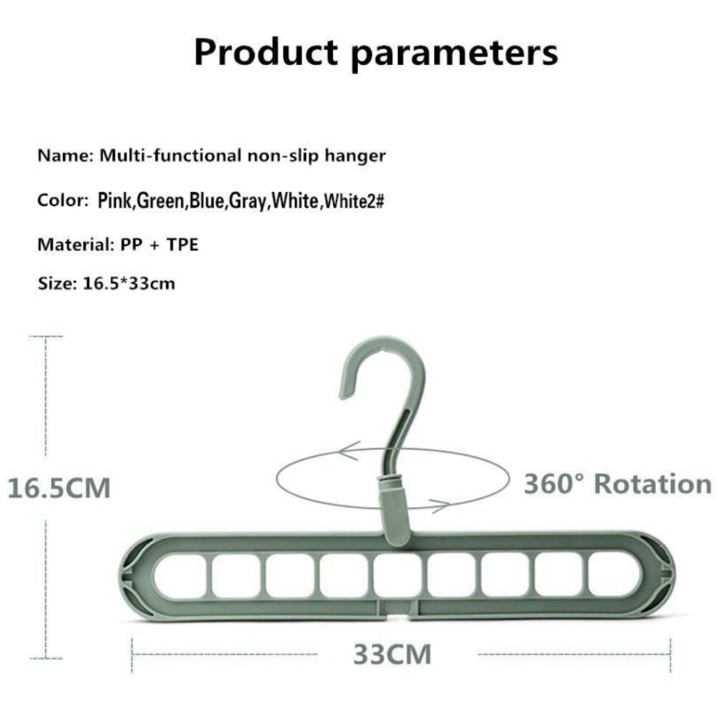 🔥𝑴𝑼𝑹𝑨𝑯 𝑴𝑼𝑹𝑨𝑯🔥9 In 1Multi-function Clothes Hanger Folding Magic Wardrobe ...