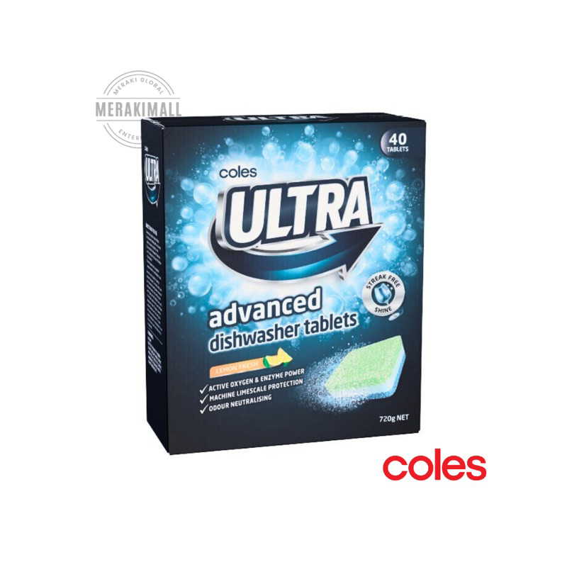 Coles Ultra Advanced Dishwasher Tablets Lemon Fresh Machine Limescale