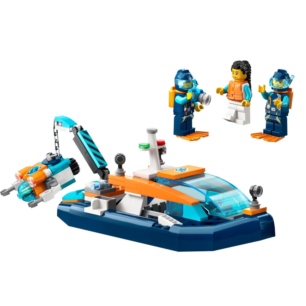 Lego City 60377: Explorer Diving Boat Split Set, Boat And Minifigure 