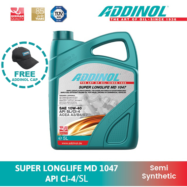 Addinol Super Longlife MD 1047- 10W-40 Semi Synthetic Diesel Engine Oil ...