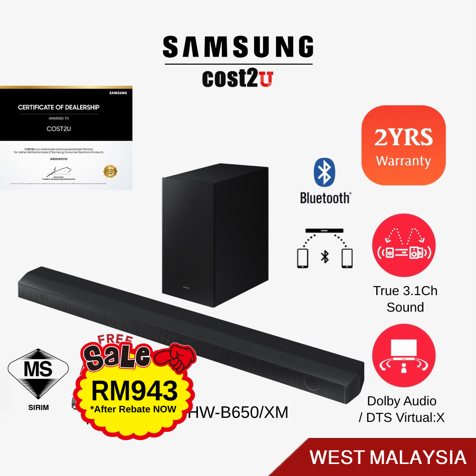 Samsung HWB650 3.1 Ch BSeries Soundbar HWB650/XM (Sound Bar Bunyi Speaker Home Audio Home