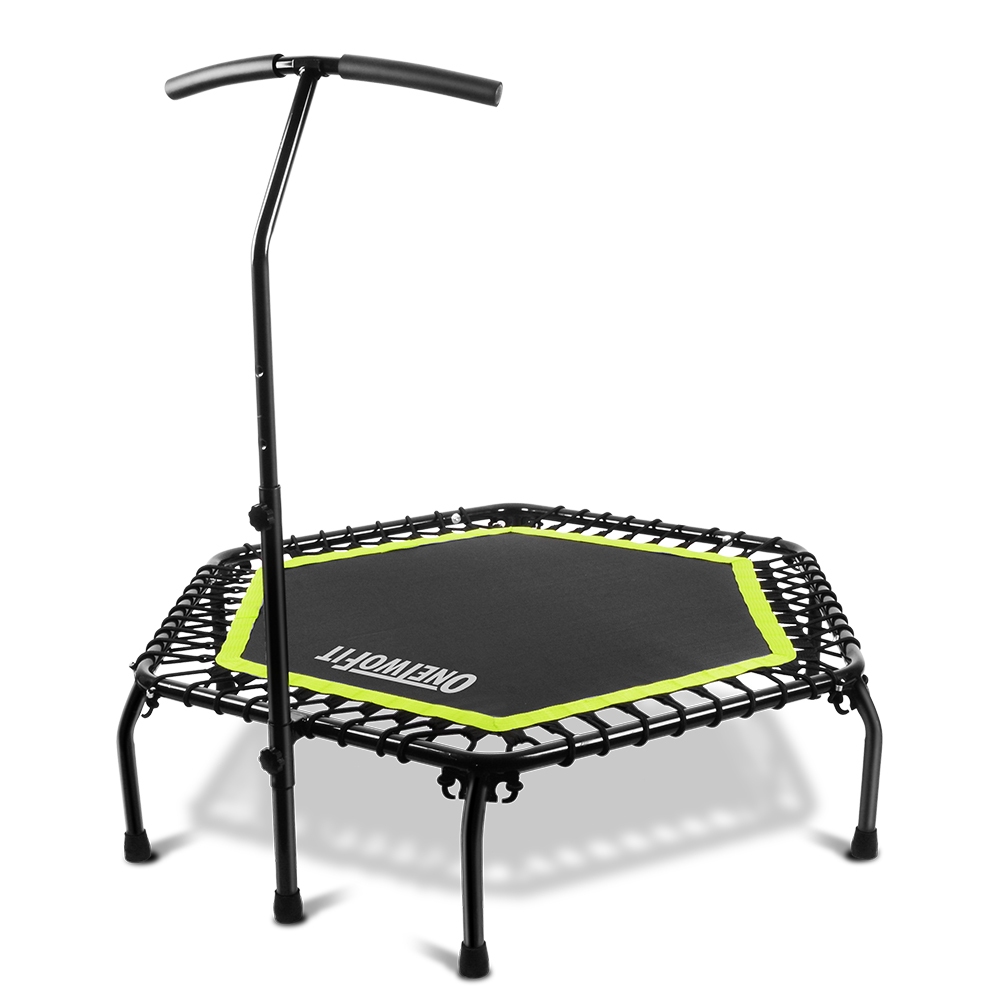 Silent Trampoline with Adjustable Handle Bar Family Gym
