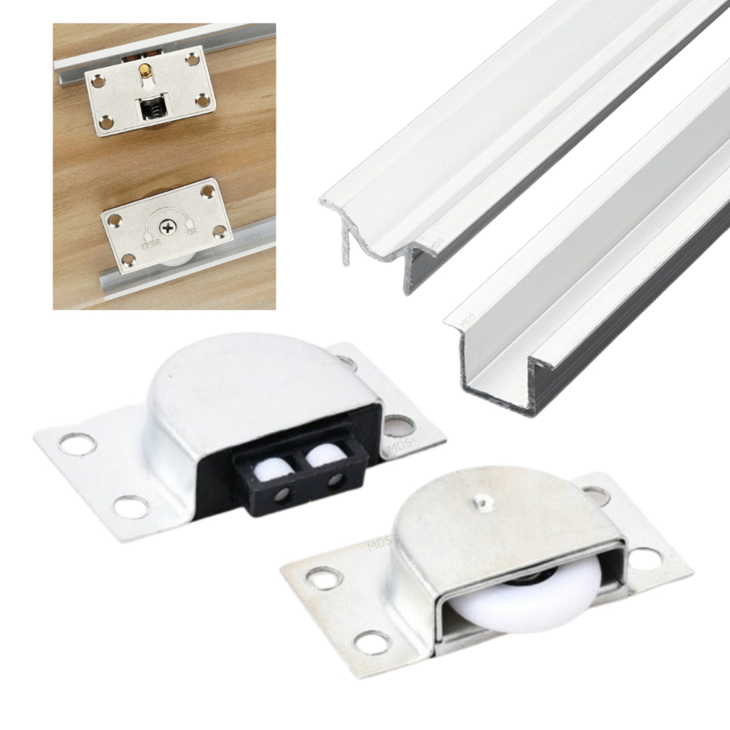 Roda Pintu Almari Top or Bottom Sliding Door Roller Guide Wardrobe ...