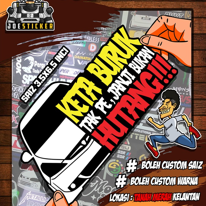 STICKER KETA BURUK ( EXORA ) SAIZ 3.5X6.5 INCI | Shopee Malaysia