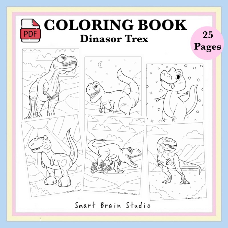 pdf-coloring-book-dinasor-trex-kids-coloring-sheet-shopee-malaysia