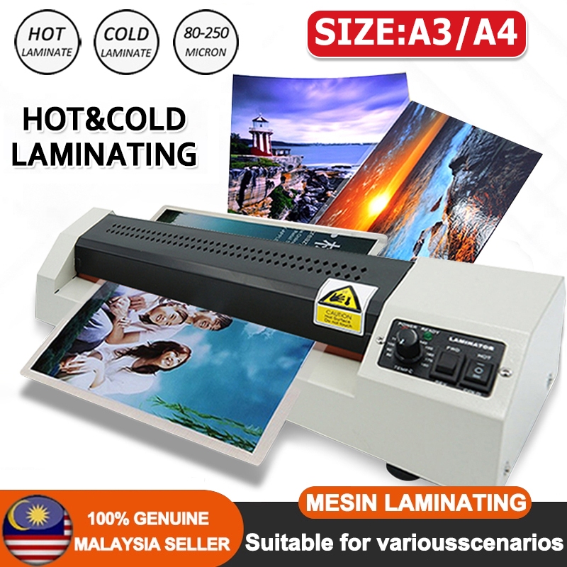 A3/A4 Laminator Machine HOT/COLD/REVERSE 220v Heavy Duty Laminating ...