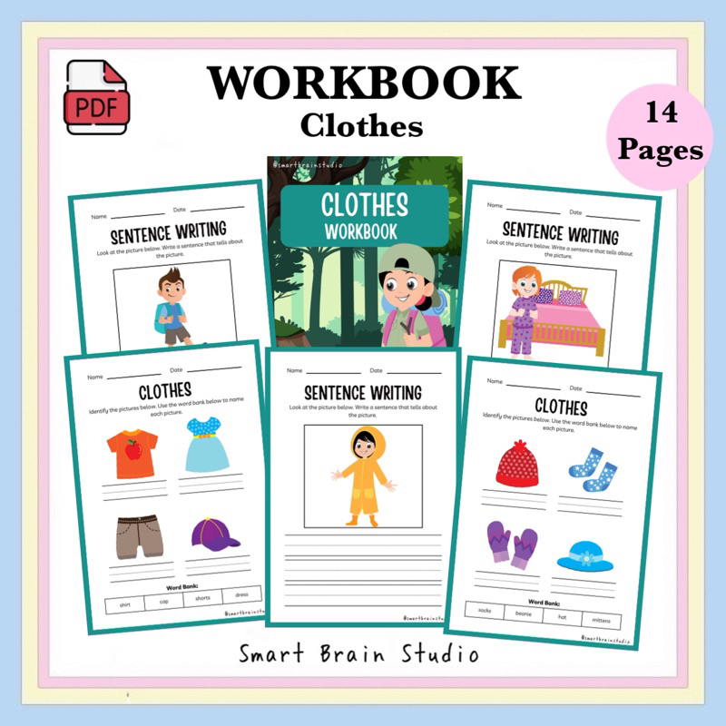 PDF CLOTHES WORKBOOK WITH FUN ACTIVITIES | Shopee Malaysia