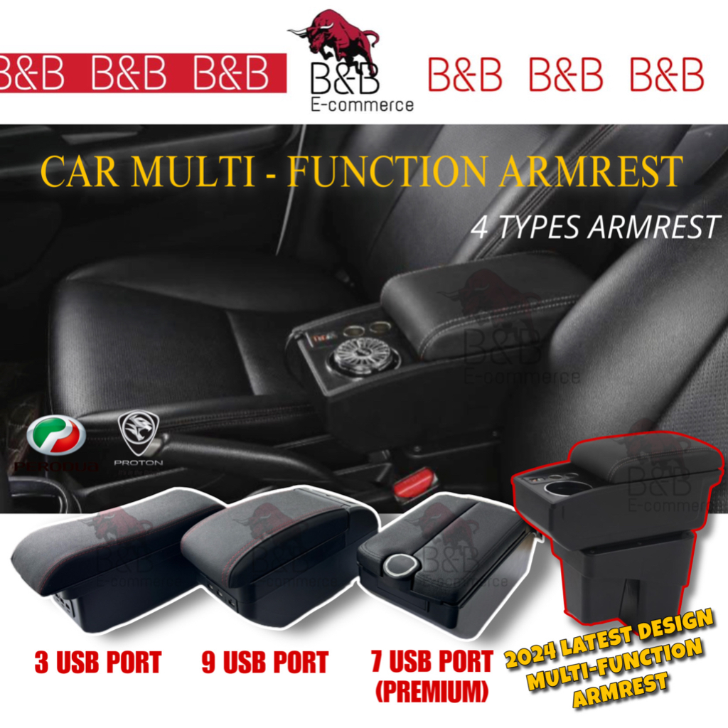 💥Car Arm Rest USB Port Armrest Console Box Axia Bezza Viva Myvi Aruz ...