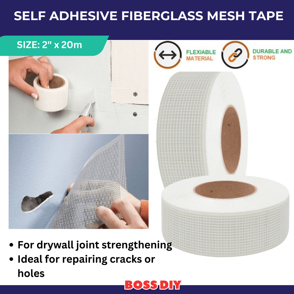 Self Adhesive Drywall Joint Tape Fiberglass Mesh Tape 2"x 20m Tape for