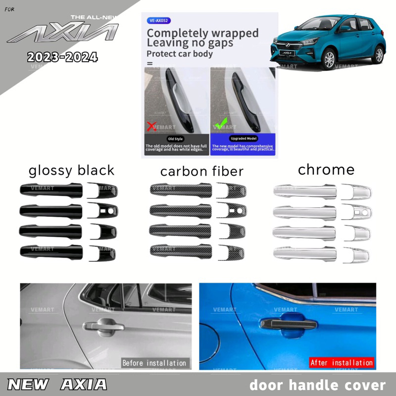Vemart new upgrade perodua axia 20232024 car door Handle ( full )cover