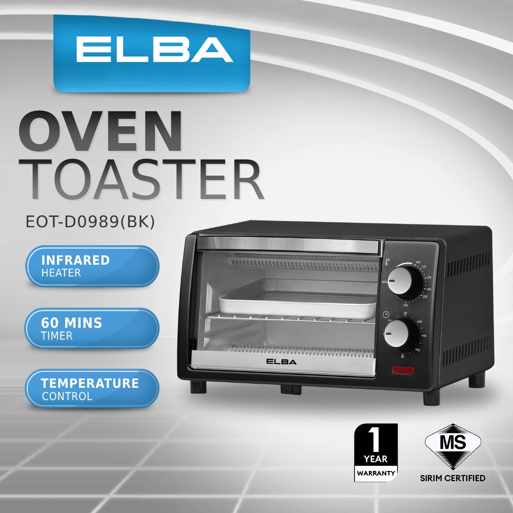 ELBA 35L Electric Oven EEO-G3519(BK) - 6 Heating Selections, Rotisserie &  Convention Function, Black (35L/1600W)