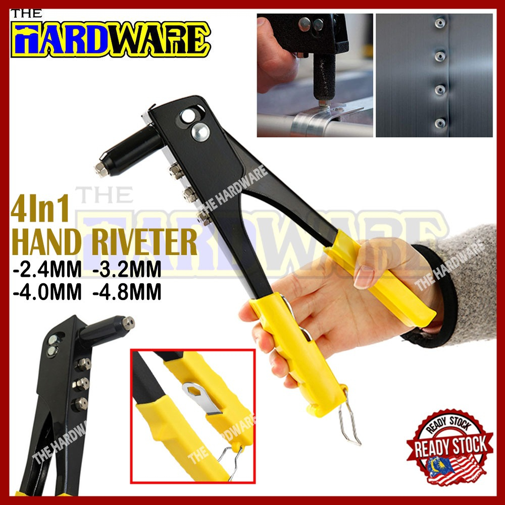🔥Ready Stock🔥4in1 Hand Riverter Gun with Rivets Metal Plastic Leather ...