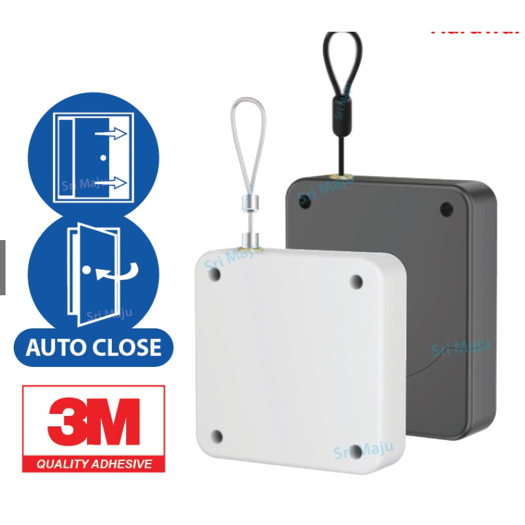 Automatic Door Closer Soft Close Adjustable Wire Rope Punch Free Auto ...