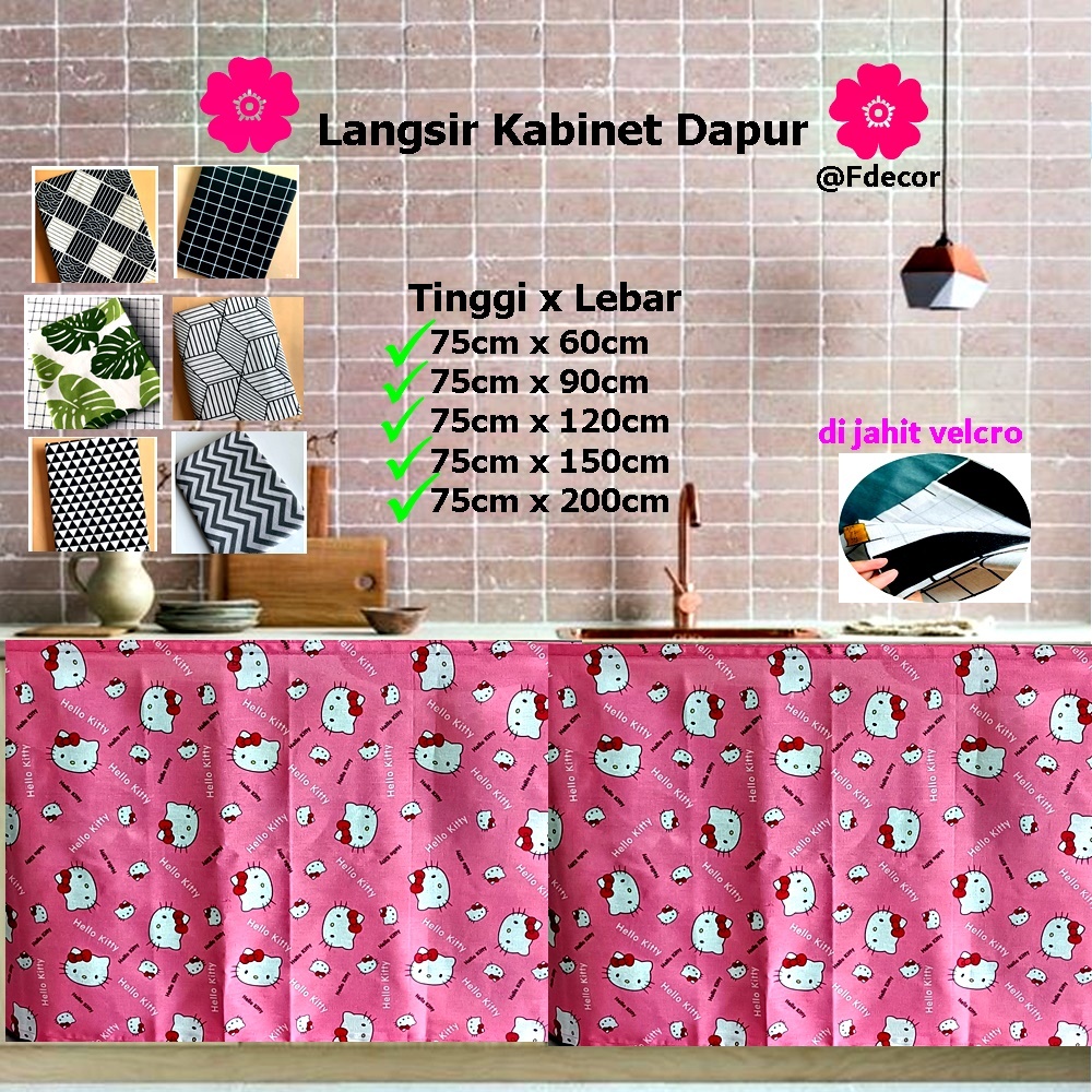 Langsir dapur,Table top, meja mesyuarat,sink velco tape