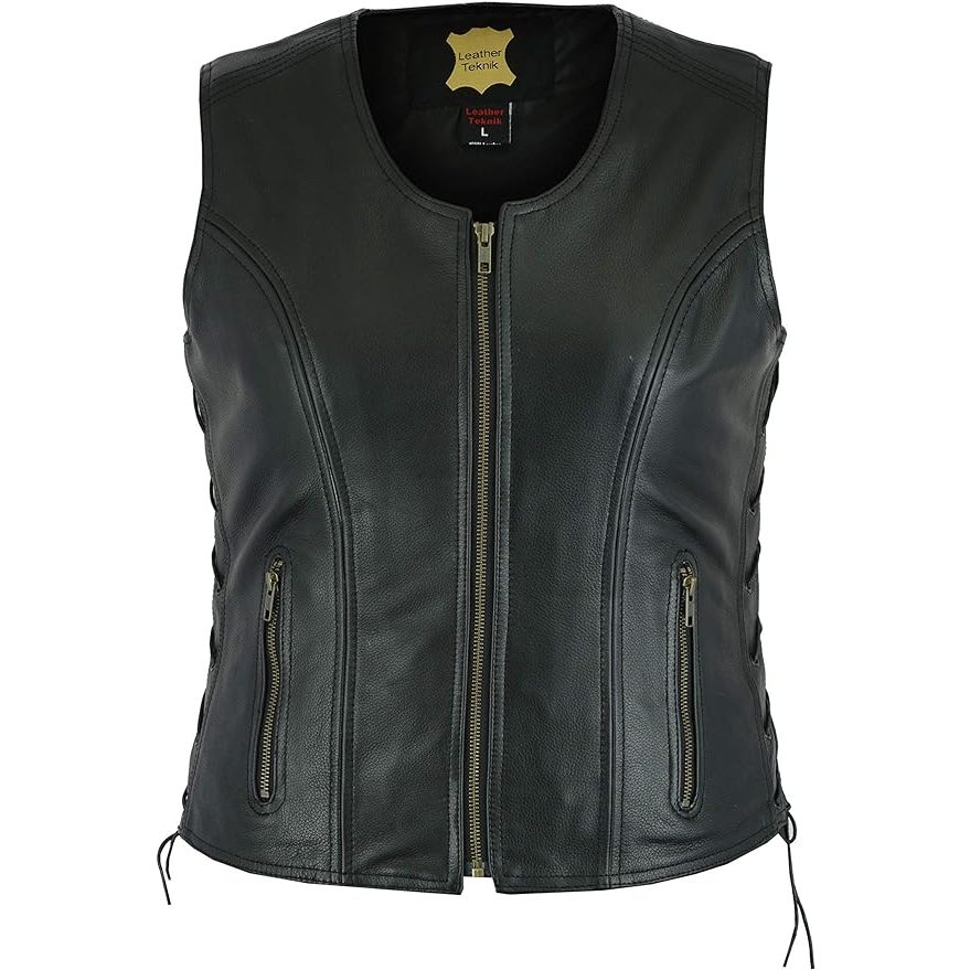 Motorcycle Apparel Jafrum Leather Vest Jafrum Mens Black Concealed