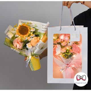 【READY STOCK】Crochet Flowers Bouquet Wool Knitted Sunflower Rose