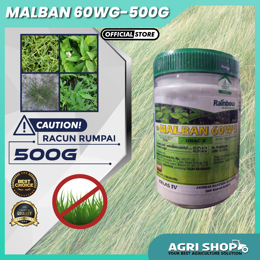 Agrishop 500G Malban 60WG Metsulfuron 60% Racun Anak Pokok Anak Kayu ...