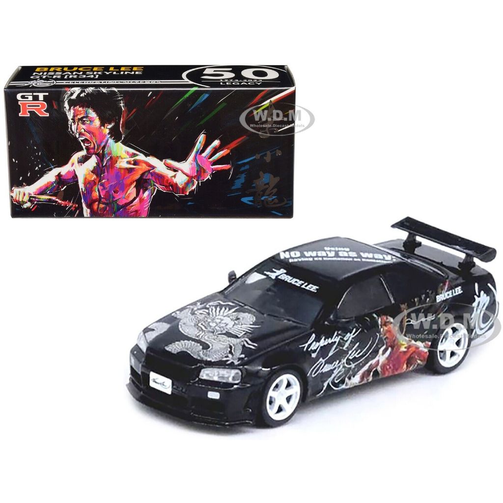 Mini car 1/64 Nissan Skyline R34 GT-R Drift Car SHELL Jason