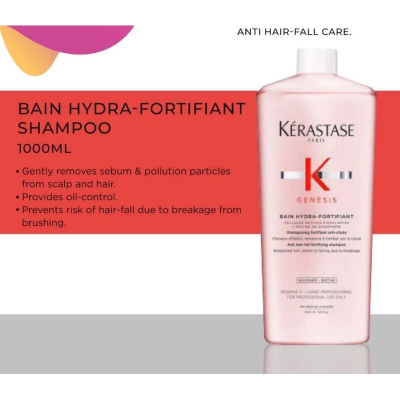Kerastase Genesis Bain hydra fortifiant anti hair fall shampoo 250ml/1000ml Shopee Malaysia