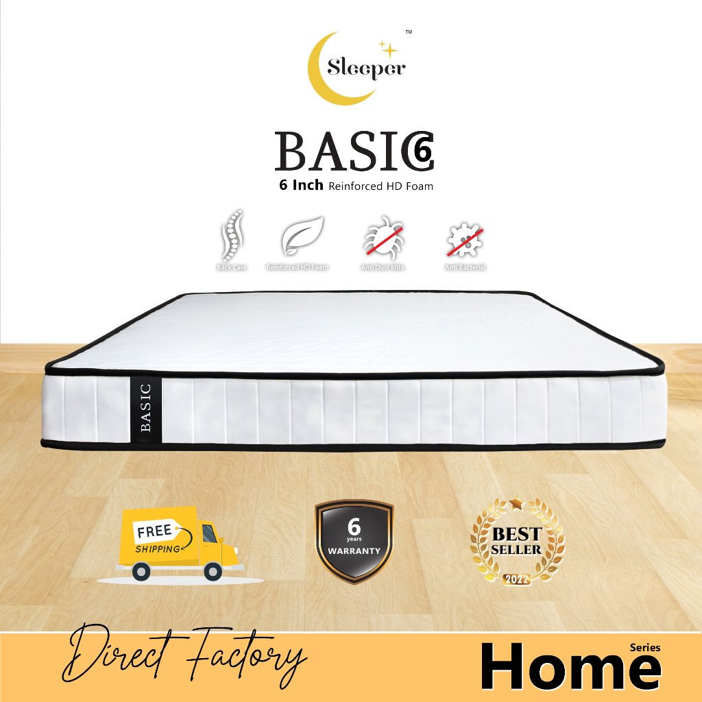 ( Free Delivery ) 8 Inch Sleeper BASIC Synthetic Rubber Foam Mattress