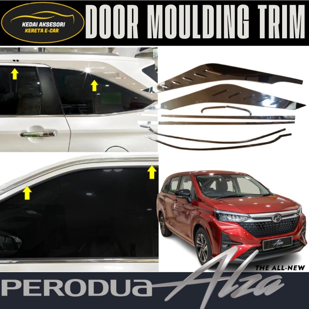 PERODUA ALZA NEW D27 / TOYOTA VELOZ 2022 2023 2024 DOOR WINDOW MOULDING ...