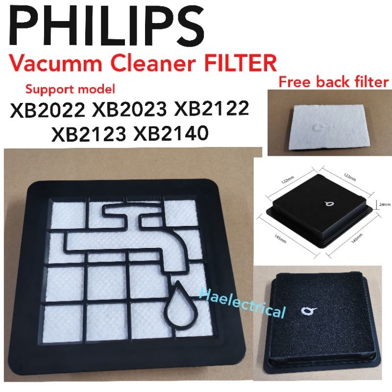 Philips vacuum cleaner filter XB2022 XB2023 XB2122 XB2123 XB2140 ...