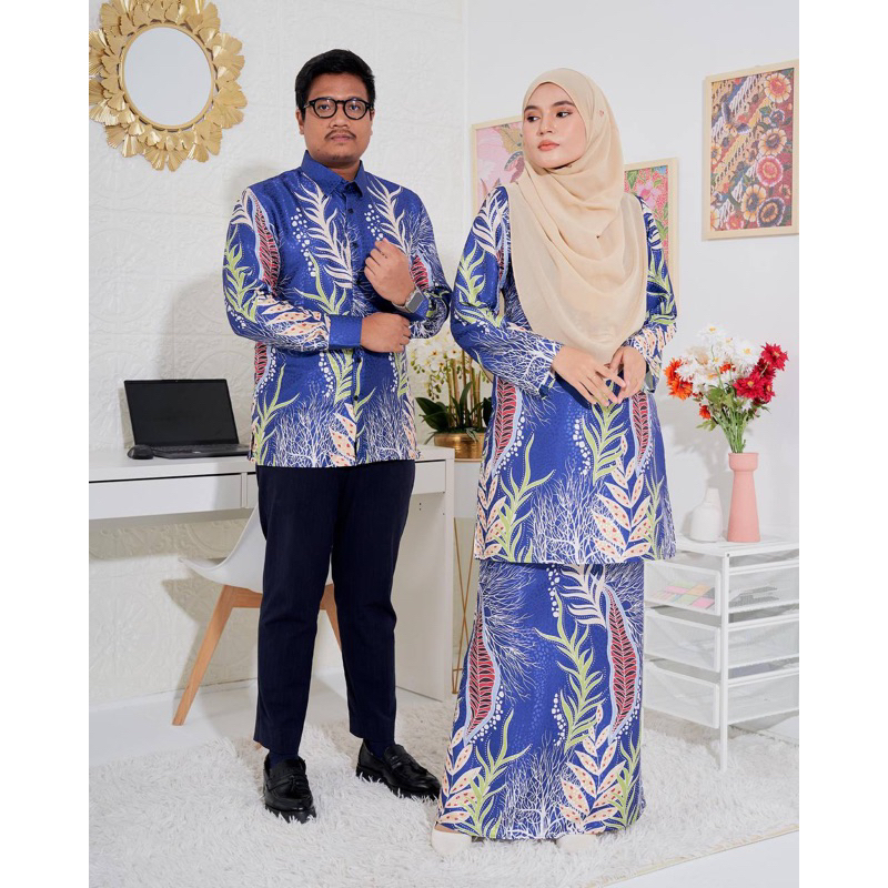 Luvla Sultanah Set Batik Sedondon Suami Isteri Sedondon Batik Malaysia Perempuan Lelaki Plus 5191