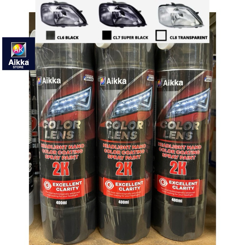 AIKKA Headlamp Color Lens 400ml 2K Aerosol Tin Spray Headlight Nano