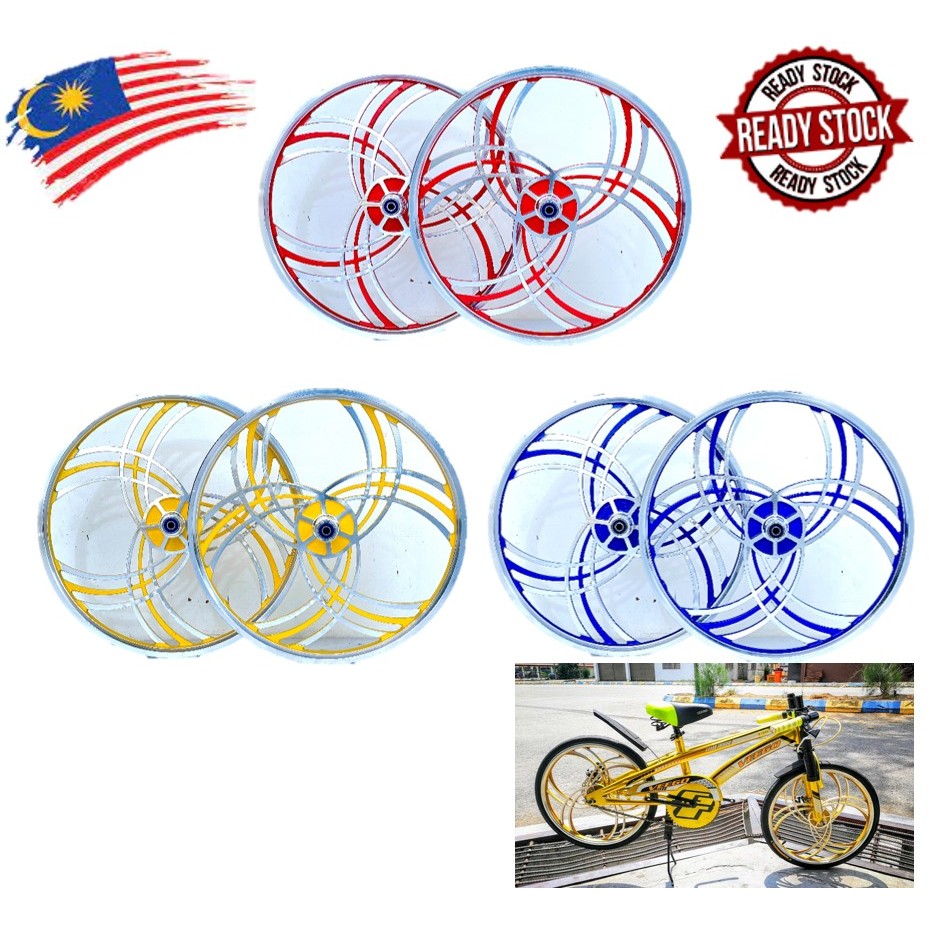 20 Sport Rim Alloy Wheelset Sepasang Rim Basikal Budak Bmx Lajak