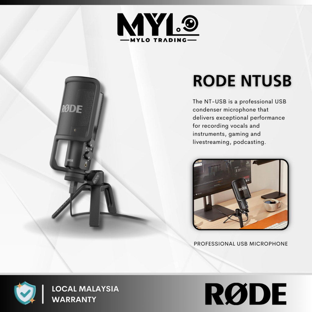 Rode NT-USB USB Condenser Microphone NTUSB | Shopee Malaysia