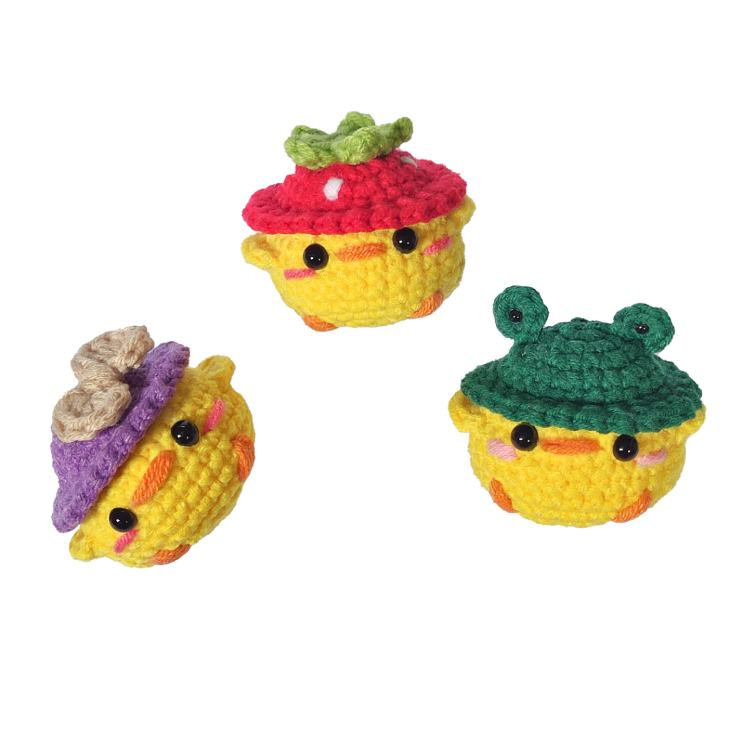Handmade Cute Baby Chicken With Hat Amigurumi Crochet Keychain Shopee