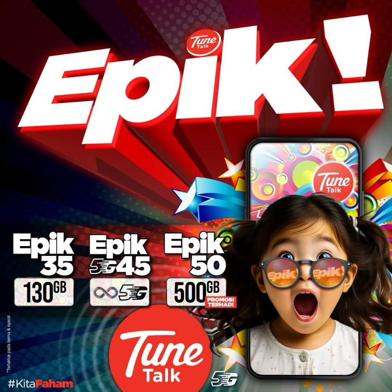 UNLIMITED DATA & CALL PREPAID SIMKAD JIMAT SIMCARD TUNE TALK 5G VIP NOMBOR