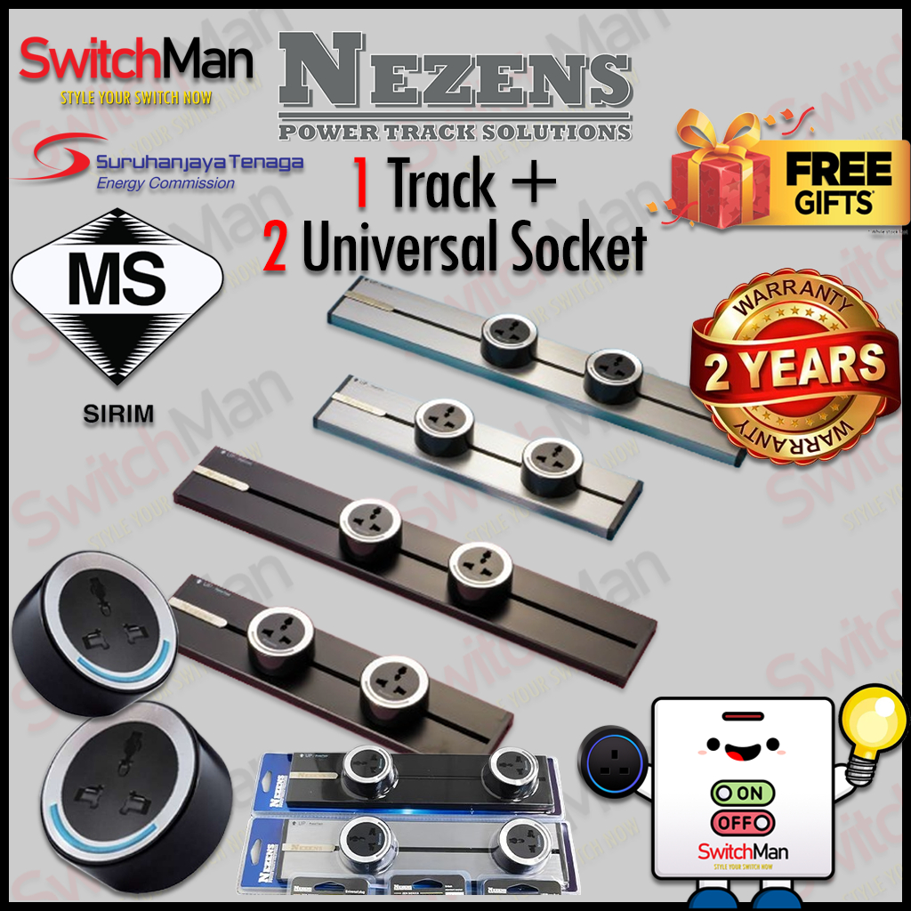 [SIRIM] NEZENS ZEN Series Set 32A Power Track 350/500mm Surface/Conceal ...