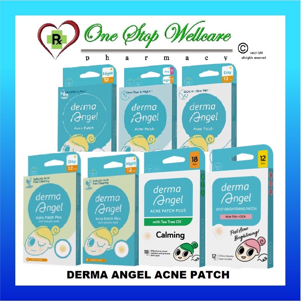 DERMA ANGEL ACNE PATCH (NIGHT 12'S/DAY 12'S/DAY &NIGHT/S. ACID DAY 12'S ...