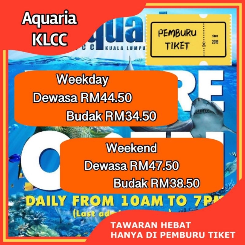 [PM HARGA PROMO] Aquaria KLCC ETiket Shopee Malaysia