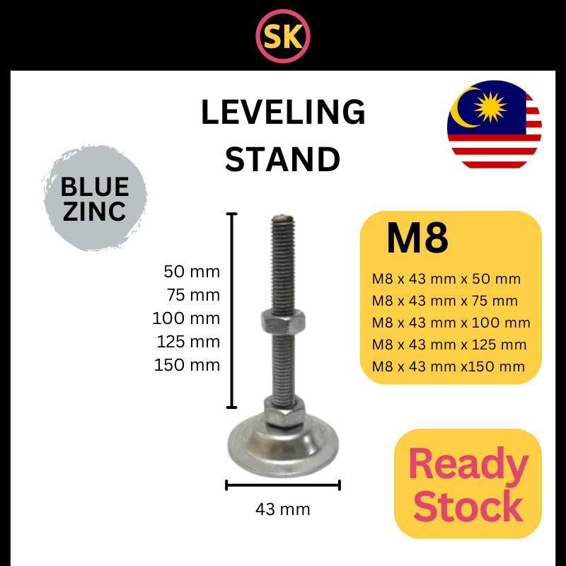 M8 BLUE ZINC METAL LEVELING STAND WITH NUT/LEVELING MOUNT /LEVELING ...