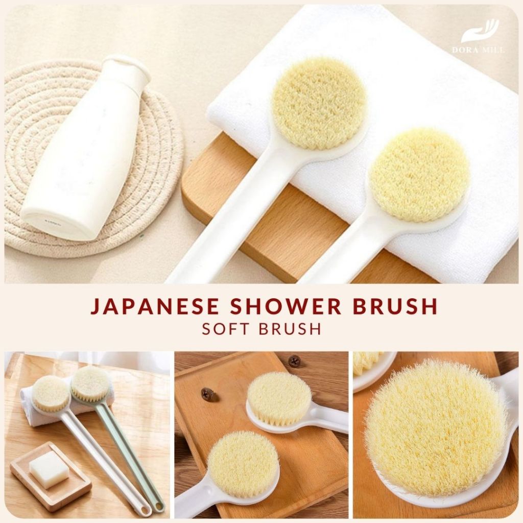 DORAMILL Shower Bath Brush Long Handle MUJI Style Back Scrubber Best
