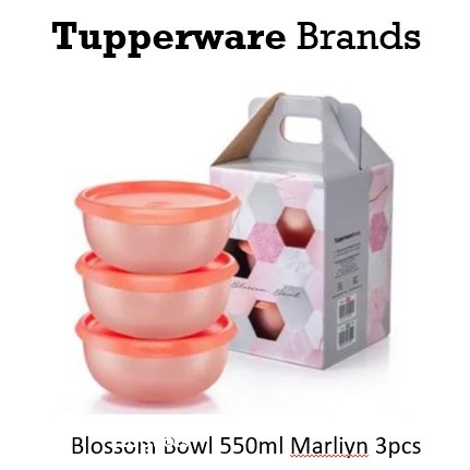 Tupperware Blossom Bowl 550ml Gift Set SIlver OR Marliyn | Shopee Malaysia